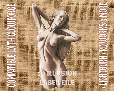 WOMAN 3d illusion & laser - ready files - 3DWave.us